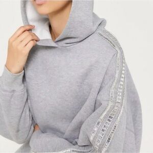 NWOT Urban Outfitters Oversized Grey NYE Hoodie w/ Rhinestone Detailing Size XS